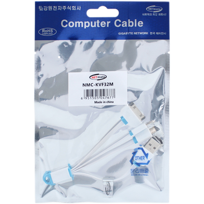 강원전자 넷메이트 모바일 멀티 충전 케이블(3 in 1) NMC-KVF32M