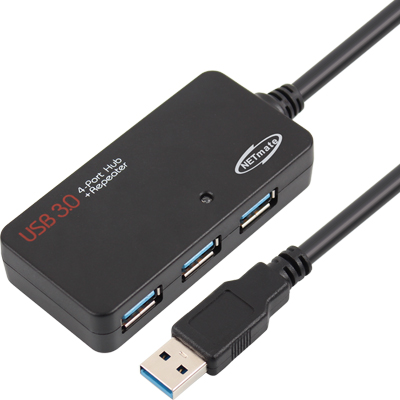 강원전자 넷메이트 USB3.0 4포트 허브 + 리피터 5m NMC-LA305
