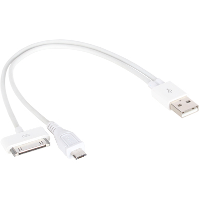 강원전자 넷메이트 모바일 멀티 충전 케이블(마이크로 5핀 & 30핀 Dock 2 in 1) NMC-MBY03