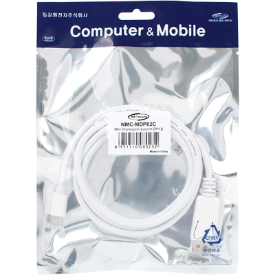 강원전자 넷메이트 NMC-MDP02C Mini DisplayPort to DisplayPort 1.2 케이블 New 2m