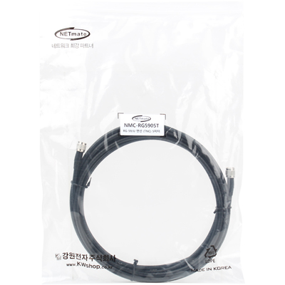 강원전자 넷메이트 RG-59 TNC-TNC 고주파 동축 케이블(주석도금 연동선/6합/75ohm) 5m NMC-RG5905T
