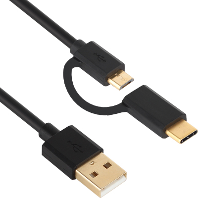 강원전자 넷메이트 NMC-UC210 모바일 멀티 충전 케이블 1m (마이크로 5핀 & Type C 2 in 1)