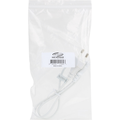 강원전자 넷메이트 220V 전용 2구(8자) AC 파워 케이블 0.6m(화이트) NMP-KPC806W