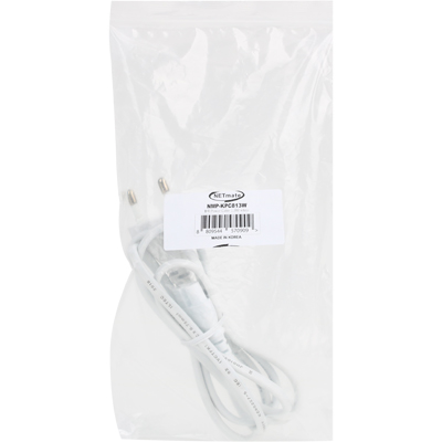 강원전자 넷메이트 220V 전용 2구(8자) AC 파워 케이블 1.3m(화이트) NMP-KPC813W