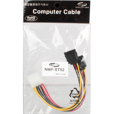 강원전자 넷메이트 NMP-ST52 IDE 4핀 to SATAx2 전원 케이블