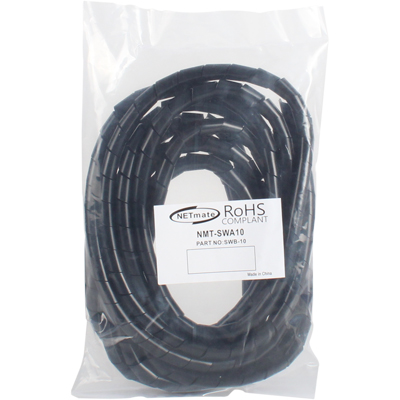 강원전자 넷메이트 케이블 정리용 헤리컬밴드 5m (10mm/블랙) NMT-SWA10