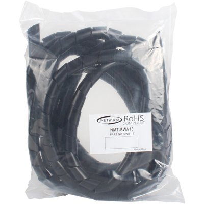 강원전자 넷메이트 케이블 정리용 헤리컬밴드 5m (15mm/블랙) NMT-SWA15