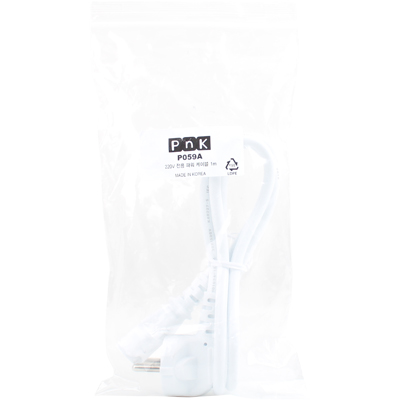 강원전자 PnK 220V 전용 3구 AC 파워 케이블 1m (화이트) P059A