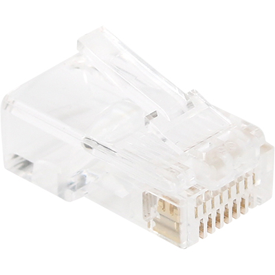 강원전자 플러그마스터 UTP CAT.5E RJ-45 8P8C 플러그(클리어) - Three Prongs 핀(100개) P8-0073