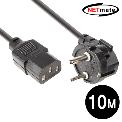 강원전자 넷메이트 220V 전용 3구 AC 파워 케이블 10m (블랙) NMP-SPC100