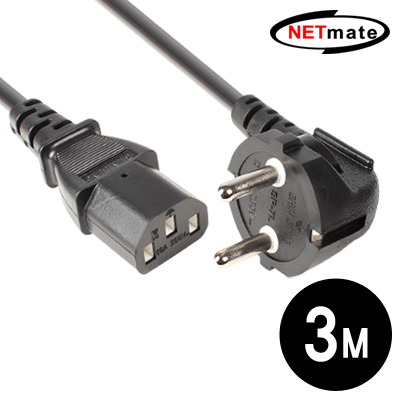 강원전자 넷메이트 220V 전용 3구 AC 파워 케이블 3m (블랙) NMP-SPC030