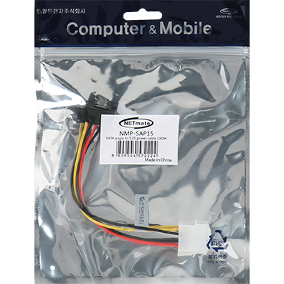 강원전자 넷메이트 IDE 4핀 to SATA 파워 15핀 전원 케이블 NMP-SAP15