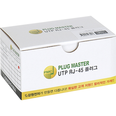 강원전자 플러그마스터 UTP CAT.6 RJ-45 8P8C EZ 플러그(클리어) - Three Prongs 핀(100개) P8-007-48