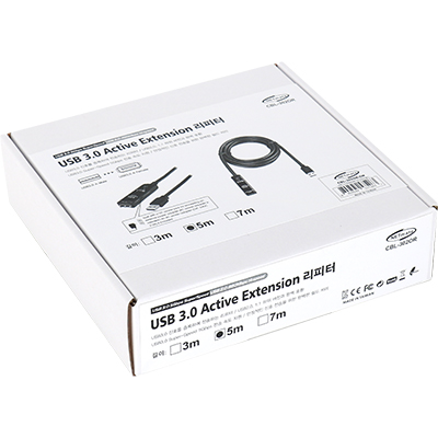 강원전자 넷메이트 USB3.0 리피터 5m (오렌지/전원 아답터 포함) CBL-302OR-5M