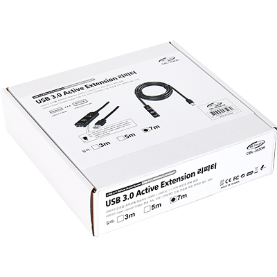 강원전자 넷메이트 USB3.0 리피터 7m (오렌지/전원 아답터 포함) CBL-302OR-7M