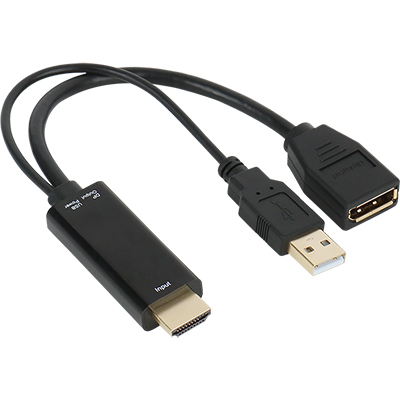 강원전자 넷메이트 4K 지원 HDMI to DisplayPort 컨버터 (USB전원) NM-HDP12
