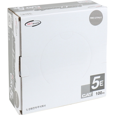 강원전자 넷메이트 CAT.5E UTP 케이블 100m (연선/그레이) NMC-UTP07T