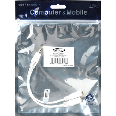 강원전자 넷메이트 스테레오[4극] Y형 케이블 0.18m NM-GSTY04