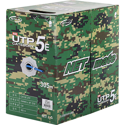 강원전자 넷메이트 CAT.5E UTP 케이블 305m (단선/블루/밀리터리 박스) NMC-UTP17A