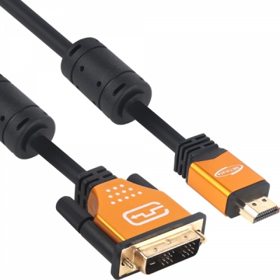 강원전자 넷메이트 HDMI to DVI Gold Metal 케이블 5m NM-HD05GZ