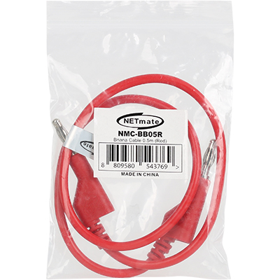 강원전자 넷메이트 바나나 플러그/잭 케이블 0.5m (레드) NMC-BB05R