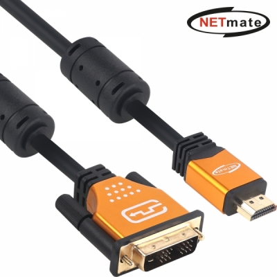 강원전자 넷메이트 HDMI to DVI Gold Metal 케이블 1m NM-HD01GZ