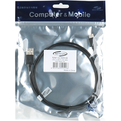 강원전자 넷메이트 NM-GCM01B USB2.0 AM-CM 케이블 1m (블랙)