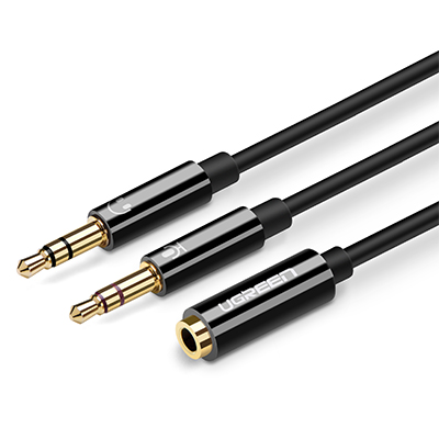 유그린 U-20898 이어셋 ▶ 헤드셋 변환 케이블 0.2m (블랙)