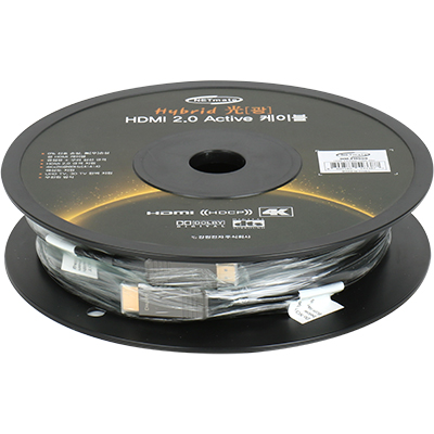 강원전자 넷메이트 Hybrid 광 HDMI 2.0 Active 케이블(무전원) 50m NM-FH50S