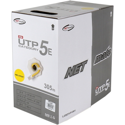 강원전자 넷메이트 CAT.5E UTP 케이블 305m (단선/옐로우) NMC-UTP20T