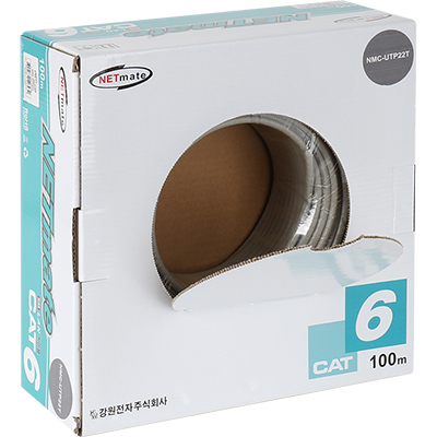 강원전자 넷메이트 CAT.6 UTP 케이블 100m (단선/그레이) NMC-UTP22T