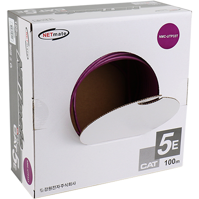 강원전자 넷메이트 CAT.5E UTP 케이블 100m (단선/바이올렛) NMC-UTP33T