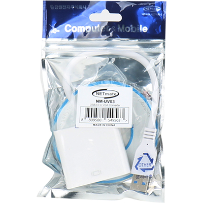 강원전자 넷메이트 USB3.1 to VGA(RGB) 컨버터(무전원) NM-UV03