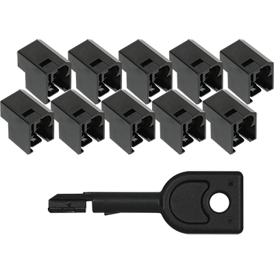 강원전자 넷메이트 랜(RJ-45) 케이블 잠금장치 세트(블랙) NMT-2001BK