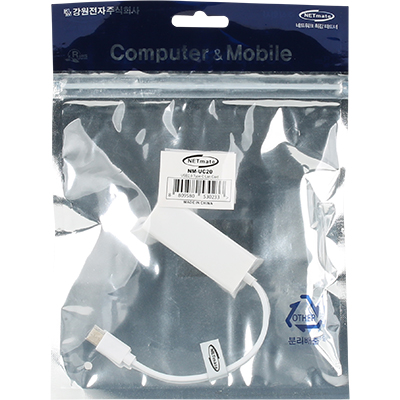 강원전자 넷메이트 USB2.0 Type C 유선 랜카드(Realtek) NM-UC20