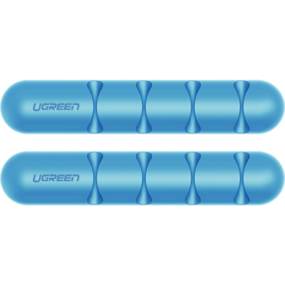 유그린 U-30484 실리콘 케이블 정리 홀더 (블루/4슬롯/2EA)