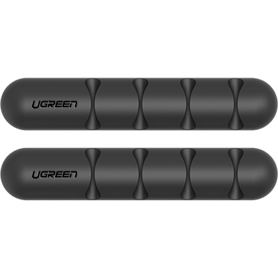유그린 U-30762 실리콘 케이블 정리 홀더 (블랙/4슬롯/2EA)