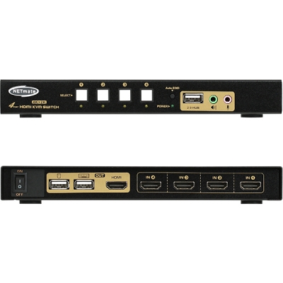 강원전자 넷메이트 4K 지원 HDMI KVM 4:1 스위치(USB/케이블 포함) NM-HKD04C