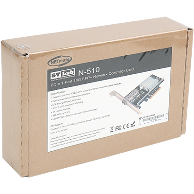 강원전자 넷메이트 N-510 PCI Express 싱글 10GbE SFP+ 랜카드(Intel 82599 칩셋)(모듈 미포함)