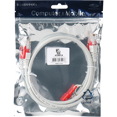 강원전자 KW CAT.6A STP 기가비트 보안 랜 케이블 1m KW601A