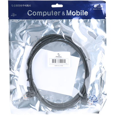 강원전자 KW KW502L CAT.5E UTP 랜 케이블 2m (왼쪽 꺾임)