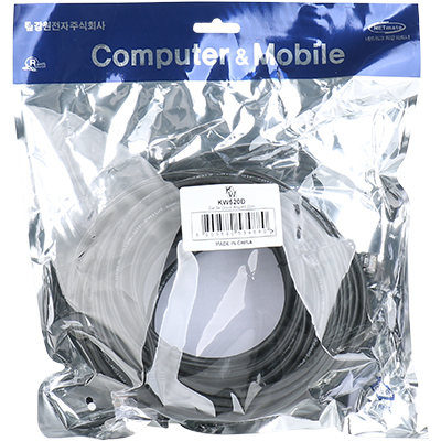 강원전자 KW CAT.5E UTP 랜 케이블 20m (아래쪽 꺾임) KW520D