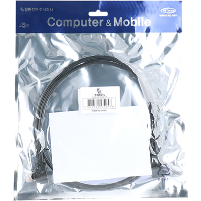 강원전자 KW KW601L CAT.6 UTP 랜 케이블 1m (왼쪽 꺾임)