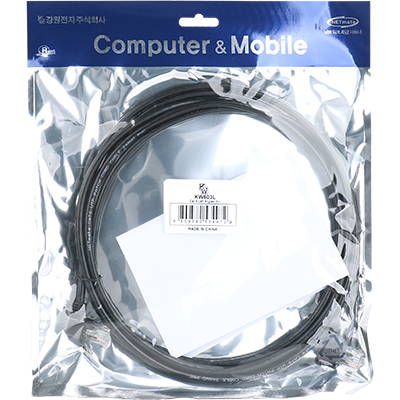 강원전자 KW KW603L CAT.6 UTP 랜 케이블 3m (왼쪽 꺾임)