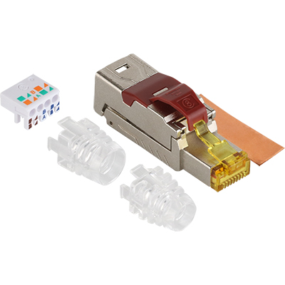 강원전자 플러그마스터 CAT.8 Toolless RJ-45 플러그(낱개/부트 타입) P8-078-1