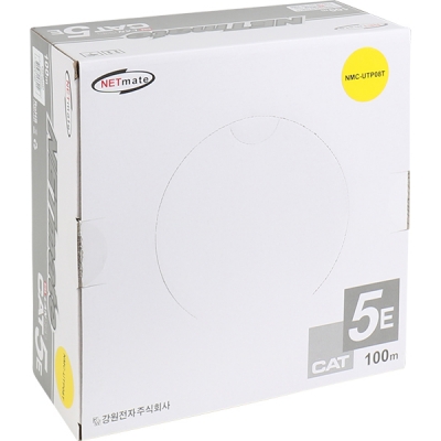 강원전자 넷메이트 CAT.5E UTP 케이블 100m (연선/옐로우) NMC-UTP08T
