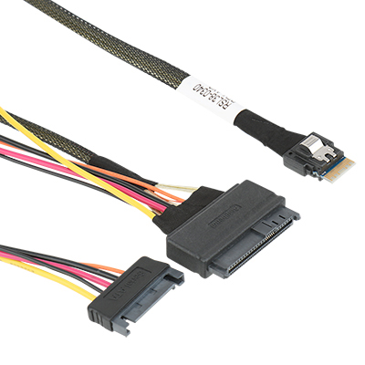 강원전자 넷메이트 내장형 Slimline SAS(SFF-8654)/U.2(SFF-8639) 케이블 0.5m NM-SA02