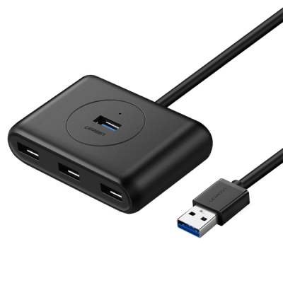 유그린 U-20291 USB3.0 4포트 허브(유·무전원/1m/블랙)