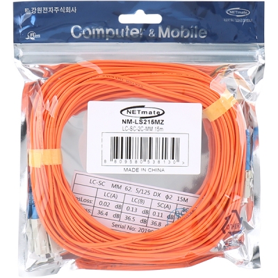 강원전자 넷메이트 광점퍼코드 LC-SC-2C-멀티모드 15m NM-LS215MZ