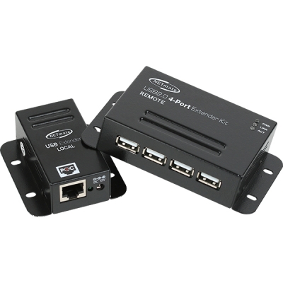 강원전자 넷메이트 KW-414C USB2.0 4포트 익스텐더(RJ-45/50m)(전원 아답터 포함)